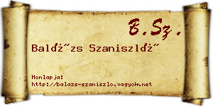 Balázs Szaniszló névjegykártya