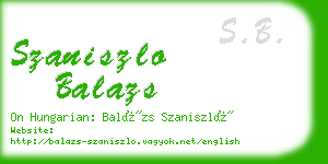 szaniszlo balazs business card